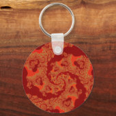 Rot und Orange Swirl Schlüsselanhänger (Vorderseite)