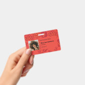 Rot und Orange Vibranand Bold Floral Pattern Bad Ausweis (Handheld)