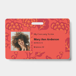 Rot und Orange Vibranand Bold Floral Pattern Bad Ausweis