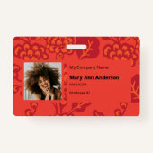 Rot und Orange Vibranand Bold Floral Pattern Bad Ausweis (Vorderseite)