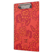 Rot und Orange Vibranand Bold Floral Pattern Klemmbrett (Links)