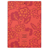 Rot und Orange Vibranand Bold Floral Pattern Klemmbrett (Rückseite)