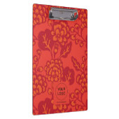 Rot und Orange Vibranand Bold Floral Pattern Klemmbrett (Rechts)