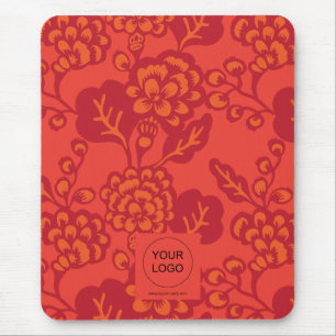 Rot und Orange Vibranand Bold Floral Pattern Mousepad