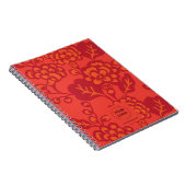 Rot und Orange Vibranand Bold Floral Pattern Notizblock (Rechte Seite)