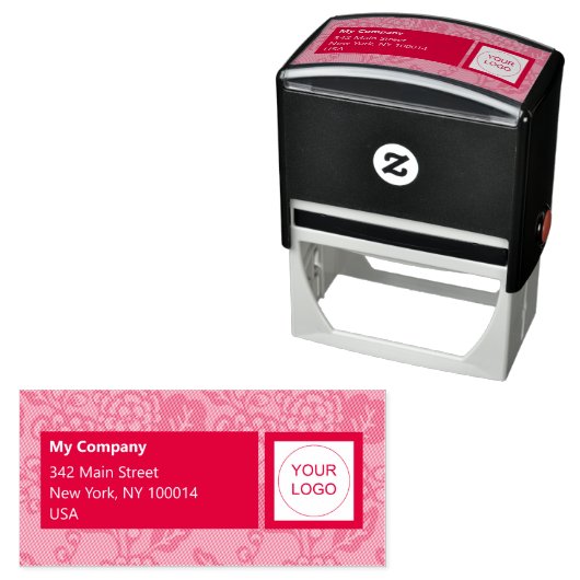 Rot und Orange Vibranand Bold Floral Pattern Permastempel (Beispiel)