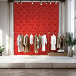 Rot und Orange Vibranand Bold Floral Pattern Tapete