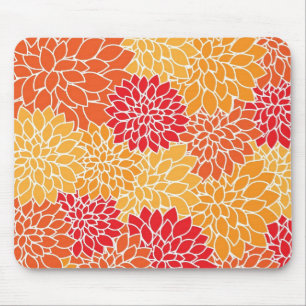 Rot und Orange vintage-orientalisches florales Des Mousepad
