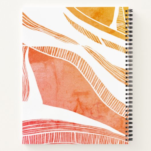 Rot- und Orange-Wave-SpiralNotebook Notizblock (Rückseite)