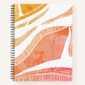 Rot- und Orange-Wave-SpiralNotebook Notizblock (Vorderseite)