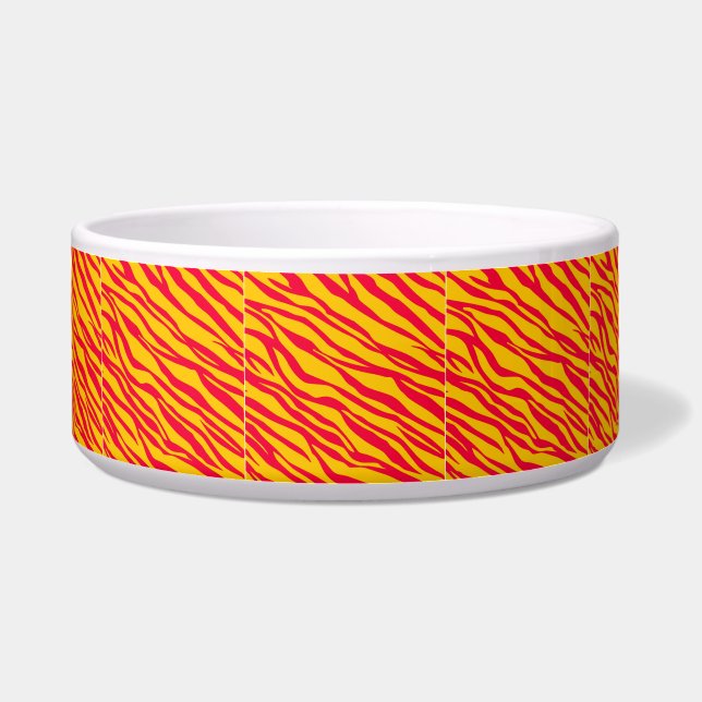 Rot und Orange Zebra Streifen Napf (Vorderseite)