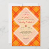 Rot und orangefarbene Karos Einladung (Vorderseite)