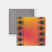 Rot und orangefarbenes Grenzmagnet Magnet (Vorderseite/Rückseite)