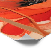 Rot- und Orangenmalerei mit Hintergrundmohn Poster (Ecke)
