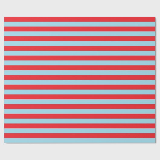 Rot und Pastellblau Streifen Geschenkpapier (Flach)
