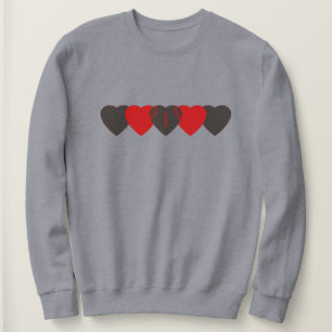Rot und Pewter Herz Football Dark Sweatshirt