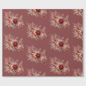Rot und Pfirsichblüte Geschenkpapier (Flach)