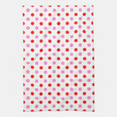 Rot und Pink auf Weiß mit Punkten Design Geschirrtuch (Vertikal)