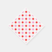Rot und Pink auf Weiß mit Punkten Design Serviette (Ecke)
