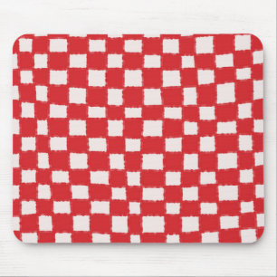 Rot und Pink kariertes Muster Bold und Stylisch Mousepad