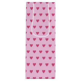 ROT- UND PINKHERZEN DES VALENTINSTAGS GESCHENKTÜTE FÜR WEINFLASCHEN