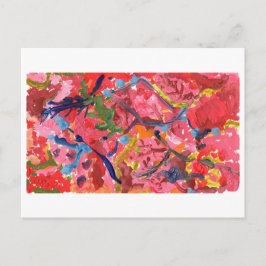 Rot und Rosa abstrakt mit blauen Highlights nach d Postkarte