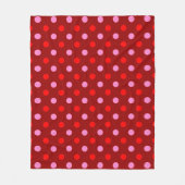 Rot und Rosa auf Maroon-Punkte-Design Fleecedecke (Vorderseite)