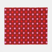 Rot und Rosa auf Maroon-Punkte-Design Fleecedecke (Vorderseite (Horizontal))