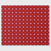 Rot und Rosa auf Maroon Punkte Design Geschenkpapier (Flach)