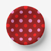 Rot und Rosa auf Maroon-Punkte-Design Pappteller (Vorderseite)