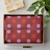 Rot und Rosa auf Maroon-Punkte-Design Seidenpapier (Geschenk)