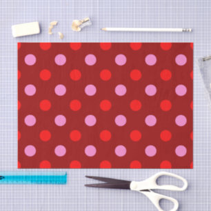 Rot und Rosa auf Maroon-Punkte-Design Seidenpapier