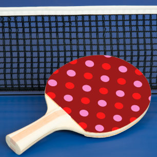 Rot und Rosa auf Maroon-Punkte-Design Tischtennis Schläger