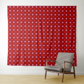Rot und Rosa auf Maroon-Punkte-Design  Wandteppich (Beispiel (Horizontal))