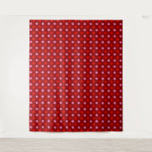 Rot und Rosa auf Maroon-Punkte-Design  Wandteppich (Vorderseite)