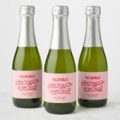 Rot und rosa Bachelorette Champagner Schaumweinetikett (Flaschen)
