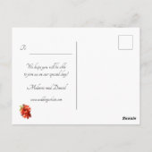 Rot und Rosa Blume Save the Date Postkarte (Rückseite)