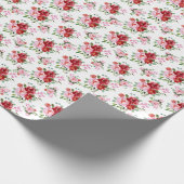 Rot und rosa Blütenmuster - Nahtloses Muster Geschenkpapier (Ecke)