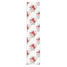 Rot und rosa Blütenmuster - Nahtloses Muster Kurzer Tischläufer