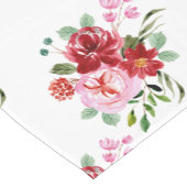 Rot und rosa Blütenmuster - Nahtloses Muster Kurzer Tischläufer (Ecke)