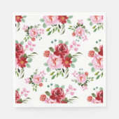 Rot und rosa Blütenmuster - Nahtloses Muster Serviette (Vorderseite)