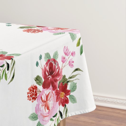 Rot und rosa Blütenmuster - Nahtloses Muster Tischdecke (Beispiel)