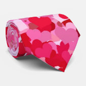 Rot und Rosa Confetti Herz Krawatte (Gerollt)