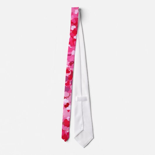 Rot und Rosa Confetti Herz Krawatte (Rückseite)