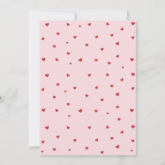 Rot und rosa Coquette Bow Valentine's Baby Dusche Einladung (Rückseite)