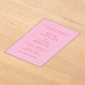 Rot und Rosa Elegante klassische Hochzeit Acryleinladungen (Ablage )
