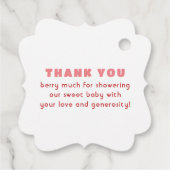 Rot und Rosa Erdbeere Vielen Dank Geschenkanhänger (Rückseite)