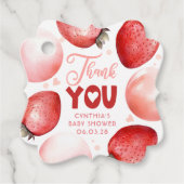 Rot und Rosa Erdbeere Vielen Dank Geschenkanhänger (Vorderseite)