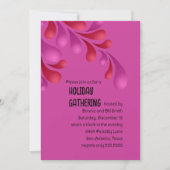 Rot und Rosa Fett Plume Feiertag Einladung (Vorderseite)