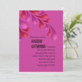 Rot und Rosa Fett Plume Feiertag Einladung (Stehend Vorderseite)